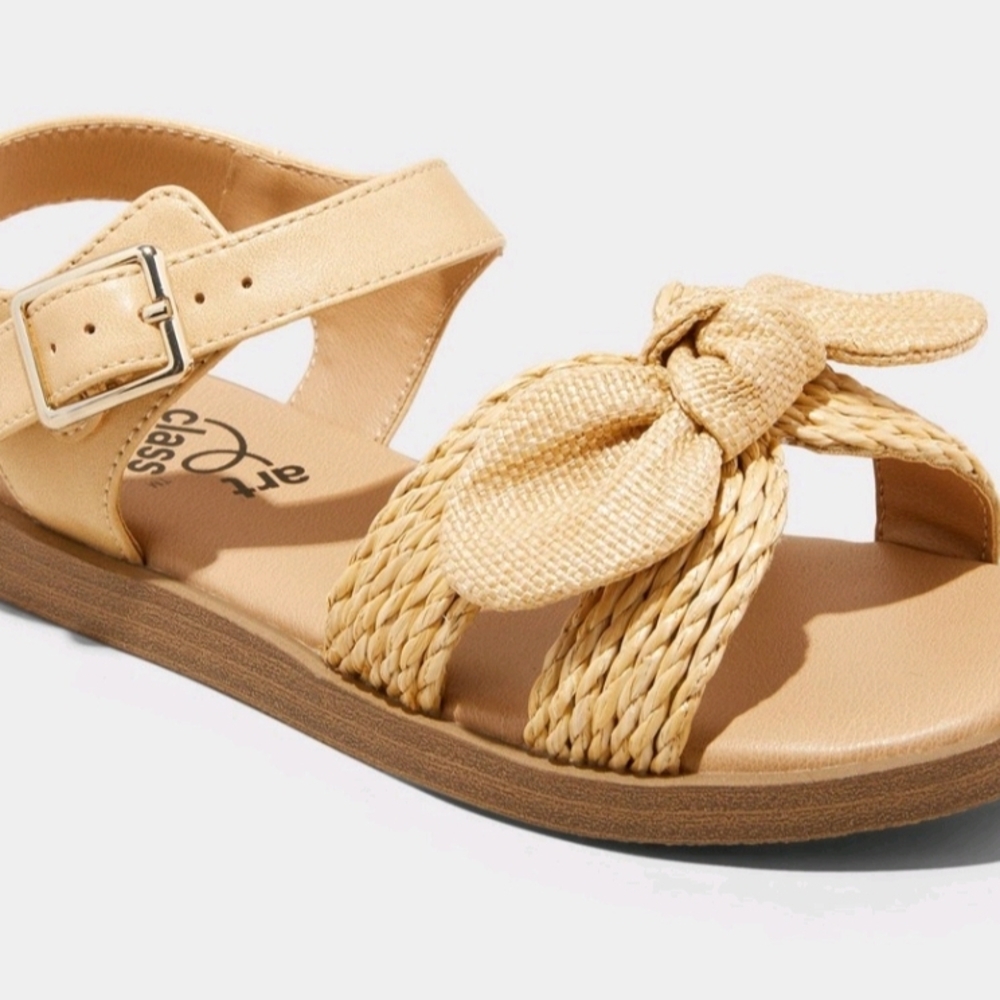 Art Class Tan Braided Sandals with Adjustable Strap